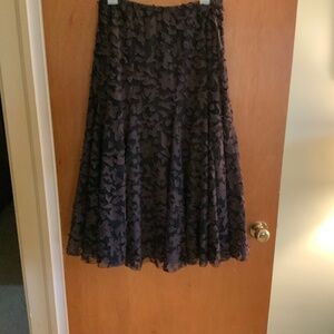 Brown Coldwater Creek appliqué skirt